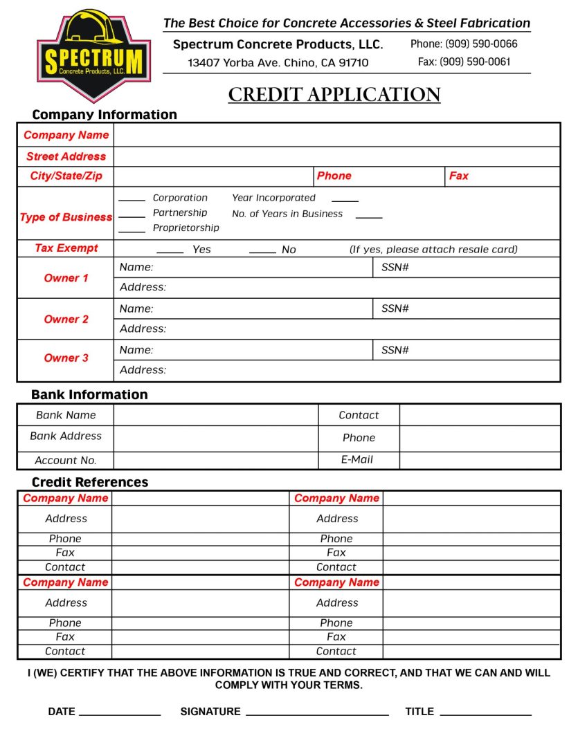 Credit Application